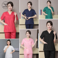 Hospital Operating Room Black Blue Nurse Scrubs Set Beauty Salon Work Uniform Medical Surgical Tops Pants Pet Doctor Workwear