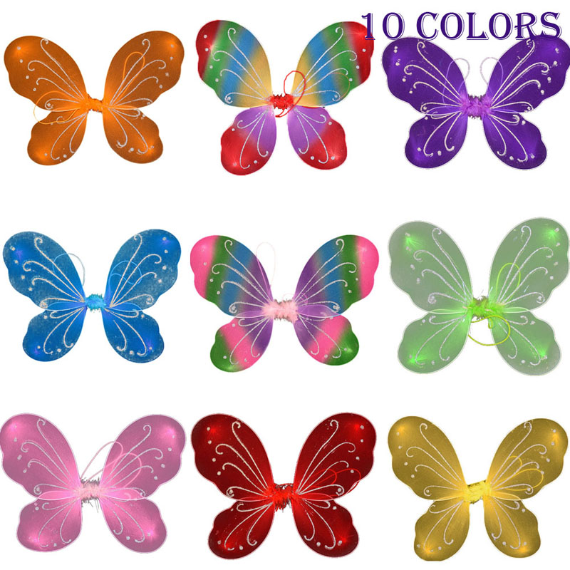 10 Colors Hot Princess Kids Girl Fairy Butterfly Wings Fancy Dress Party Costume Props Girls Fancy Dress Dressing Up