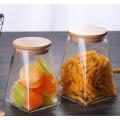 Heat-Resistant Glass Tea Containers Square Glass Storage Jar Glass Bottle kitchen storage container storage containers