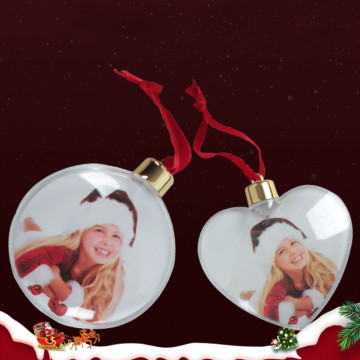 3PCS DIY Transparent Photo Five-star Ball Christmas Decoration Valentine's Day Gift Supplies for Tree Hanging Decorations Party