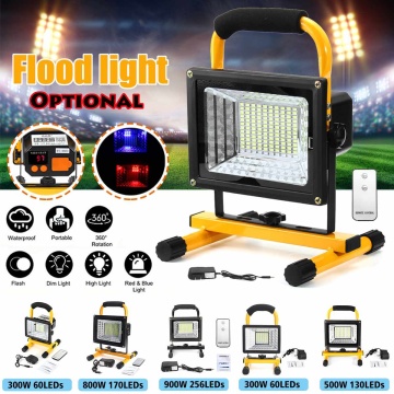 300W-900W LED Portable Rechargeable Floodlight Waterproof Spotlight Battery Powered Searchlight Work Lamp Outdoor Camping