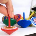 Wooden Gyro Toy Colorful Beyblade Burst Toy Spinning Top With 8 Drawing Cards Classic Interesting Toy For Children Gift Funny