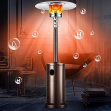 Propane Patio Heater With Wheels And Table Large Outdoor Gas Heater Camping Hiking Picnic Stove Heater Adjustable Thermostat