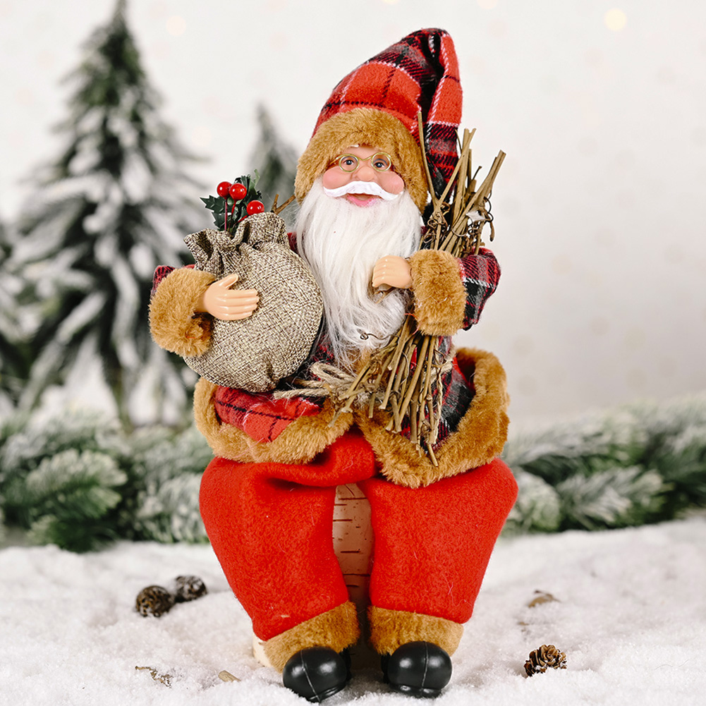 Party Decoration Home New Year Gift Party Home Decoration Supplies Gift Sitting Santa Claus Doll Christmas Ornaments