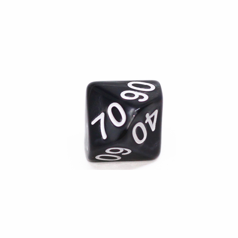 8 Pcs 10-sides D10 00 10 20 30 40 50 60 70 80 90 Ten Sided Pearl Gemmed Dice For Funny RPG Table Board Gambling Games Dices