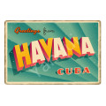 Retro Havana Cuba Painting Tin Signs Vintage Decor Wall Stickers For Bar Pub Restaurant Hotel Decoration Metal Art Poster YQZ085
