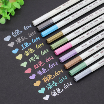 10 Pcs/Box Antistress Drawing Painting Marker Pens Metallic Color Pen Educational Toys for Children for Black Paper Art Supplies