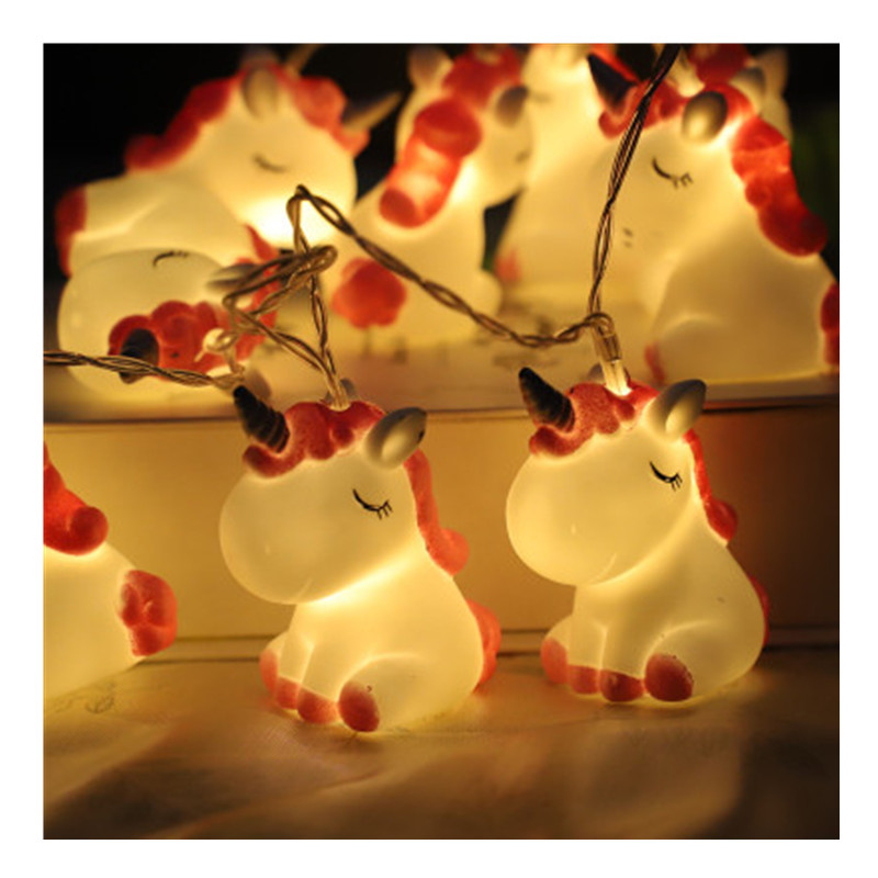 10 LED Light String Sun Smile Unicorn Garlands Battery USB Kid Girl Christmas Light Holiday Party Bedroom Nursery Fairy Lights