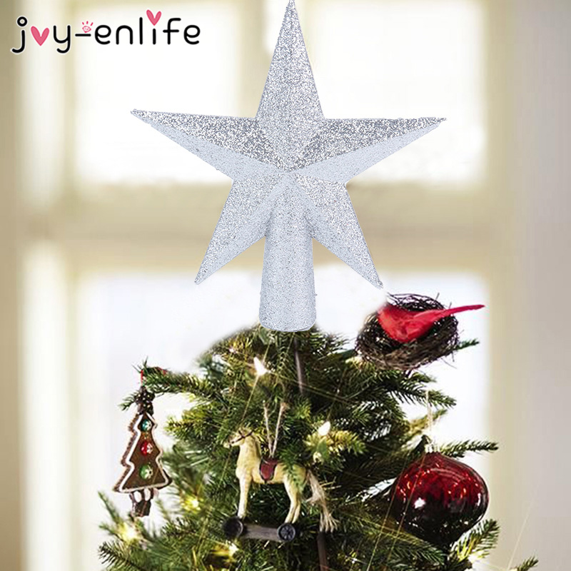 1pcs Glitter Stars Christmas Tree Top Xmas Ornaments Topper Christmas Tree Decoration For Home 2020 New Year Party Supplies