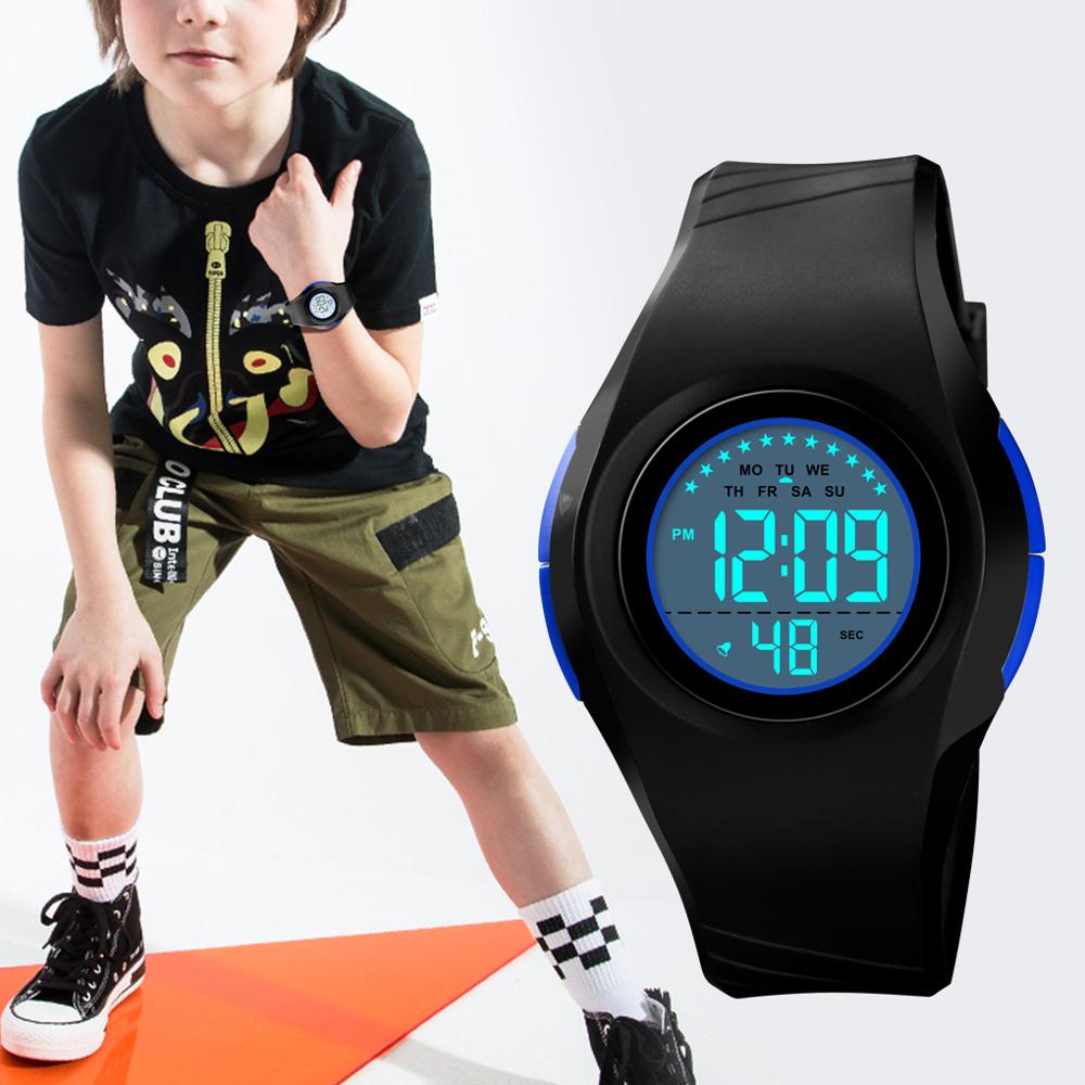 SKMEI Children LED Digital Watch Luminous Alarm Kids Sports Watches 50M Waterproof Boys Girls Wristwatch Montre pour enfants