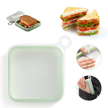 Portable reusable silicone sandwich case lunch box toast box Fresh-keeping Box To Send Tableware Kitchen Storage Accessories