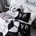 Aggcual Couple love king size bedding set luxury bed quilt comforter printed duvet cover set double bed Polyester textile be04