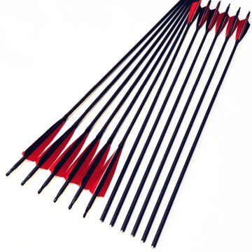 28/30 inch carbon arrow. Spine 600.OD7.8mm/ID6.2mm. 2 red and 1 black. Replaceable head / suitable for traditional reverse bow