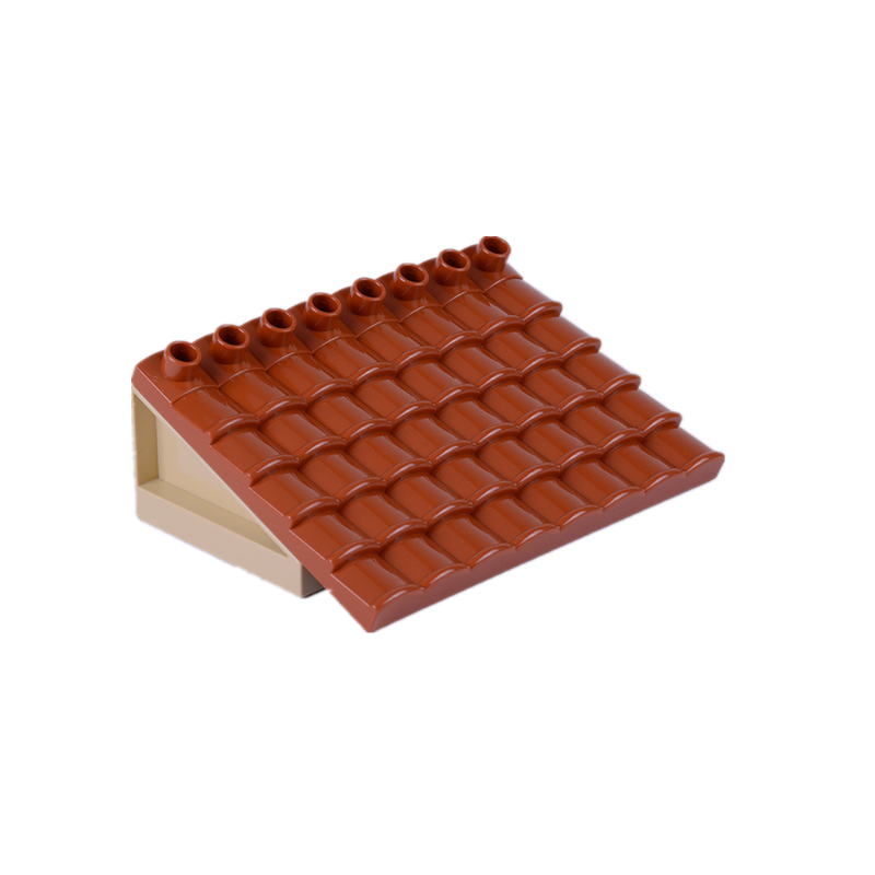 Locking Duplo Sets Community Brown 8-hole tile roof 1PCS Single sale DPJ091 Baby Gifts Building Blocks Toys For Children Duploed