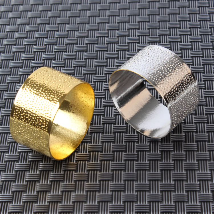 12pcs/lot Ring golden napkin buckle napkin ring Simple hotel restaurant model room napkin ring mat towel ring