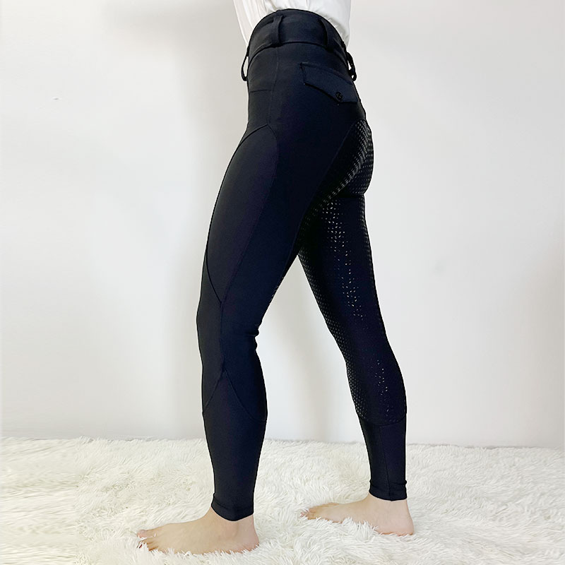 Solid Color Little Girls Full Silicone Equestrian Pants