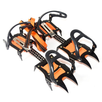 10-Teeth Outdoor Climbing Antiskid Crampons Adjustable Winter Walk Ice Mountaineering Snowshoes Manganese Steel Slip Shoe Covers