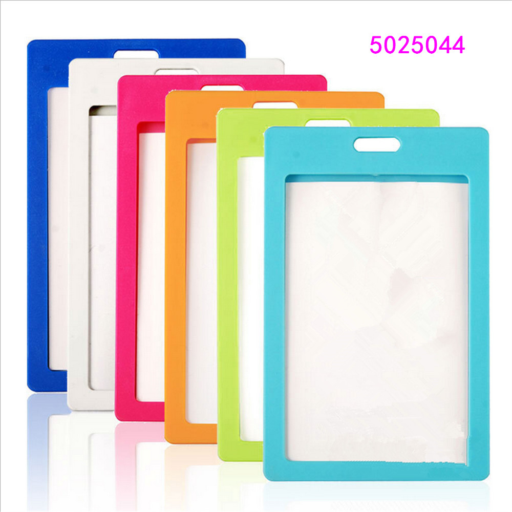 High quality plastic card sleeve ID Badge Case Clear Bank Credit Card Badge Holder Accessories Reels Key Ring Chain Clips