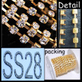 SS28 gold plating Round Cup Chain roll chaton chain