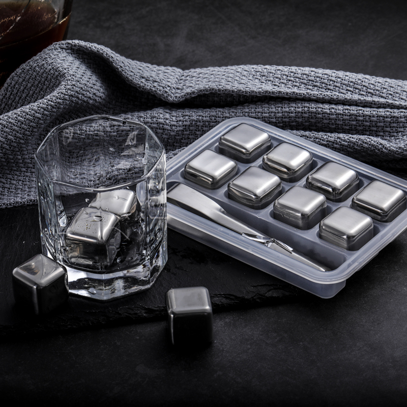 Stainless Steel Whiskey Stone Ice Cubes Reusable Chilling Stones for Whisky Wine Keep Your Drink Cold Longer Bar Tool Sets