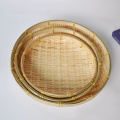 30CM Bamboo Fruit Dish Rattan Bread Basket for Dinner Storage Plate Handmade Weave Round Sundry Container Kitchen Storage Tray