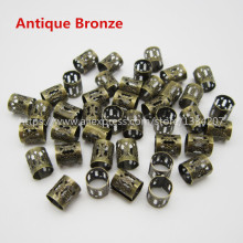 100Pcs-500pcs Antique Bronze/Red Copper Micro adjustable hair braid dread dreadlock beads cuffs clips rings tube Accessories
