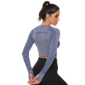 Seamless Yoga Top Long Sleeve Workout Tops for Women Crop Tops Women 2020 Sportswear Short Active Sexy Gym Clothing