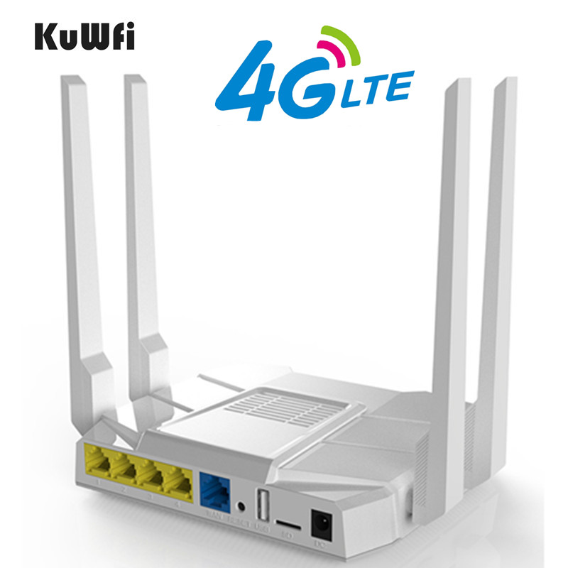 KuWfi 4G LTE Wifi Router 1200Mbps Dual Band Wireless Router 11AC 2.4Ghz&5.8Ghz Wireless CPE With Sim Card/LAN Port