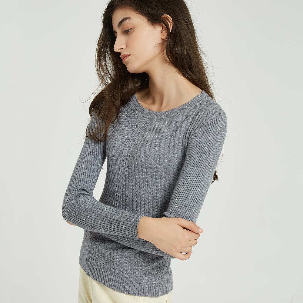 Wixra Women Sweater 2019 Solid Female O Neck Warm Ladies Slim Knitted Ribbed Sweaters Pull Jumpers Autumn Spring