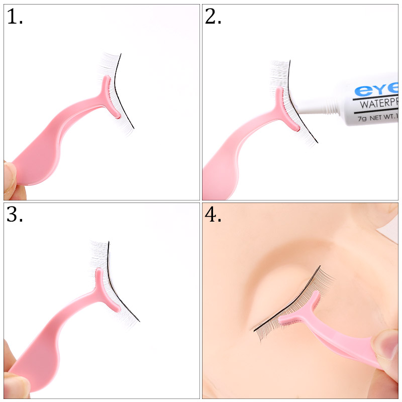 1Pc False Eyelash Tweezers Fake Eye Lash Applicator Eyelash Extension Curler Nipper Auxiliary Clamp Makeup Forceps Tools