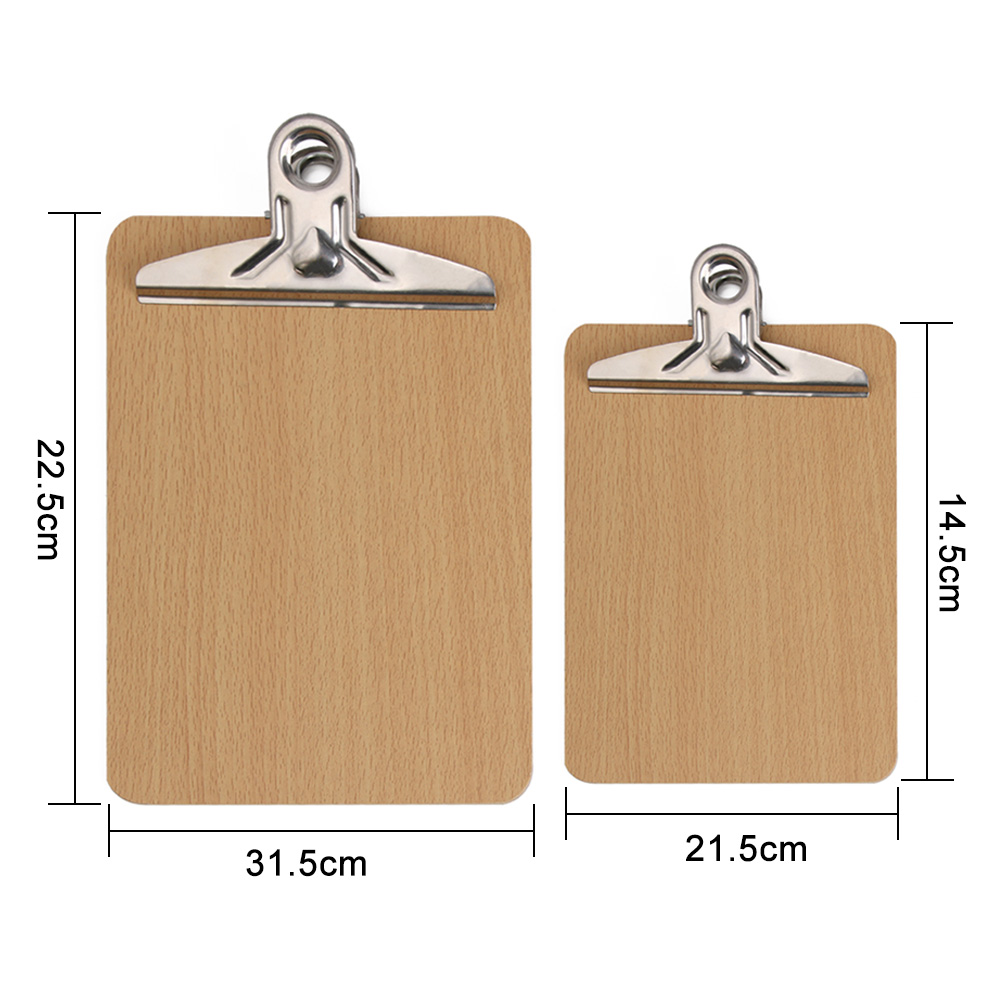 1 PC A4 A5 Wooden Clipboard Writing Sheet Pad Storage Clips Folders Board Office Stationery Note Pads Restaurant Hotel Supplies