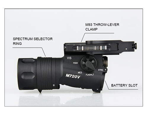 Tactical M720V LED Flashlight Momentary / Constant / Strobe CREE R5 400 Lumen Airsoft Gun Flashlight 2 Color For Hunting