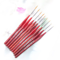 EZONE Red Triangle Pole Paint Brush Fine Hand-painted Hook Line Pen Sharp Tip Watercolor Drawing Painting Brush Oil Art Supply