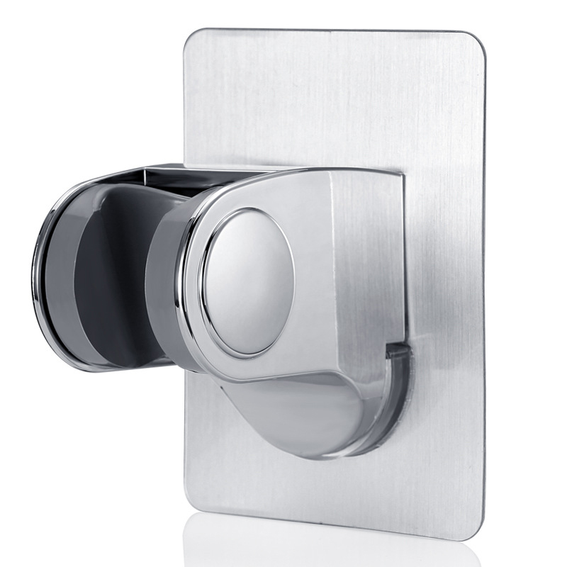 Adjustable Self-adhesive Handheld Suction Up Chrome Polished Showerhead Holder Wall Mounted Bathroom Shower Holder Bracket
