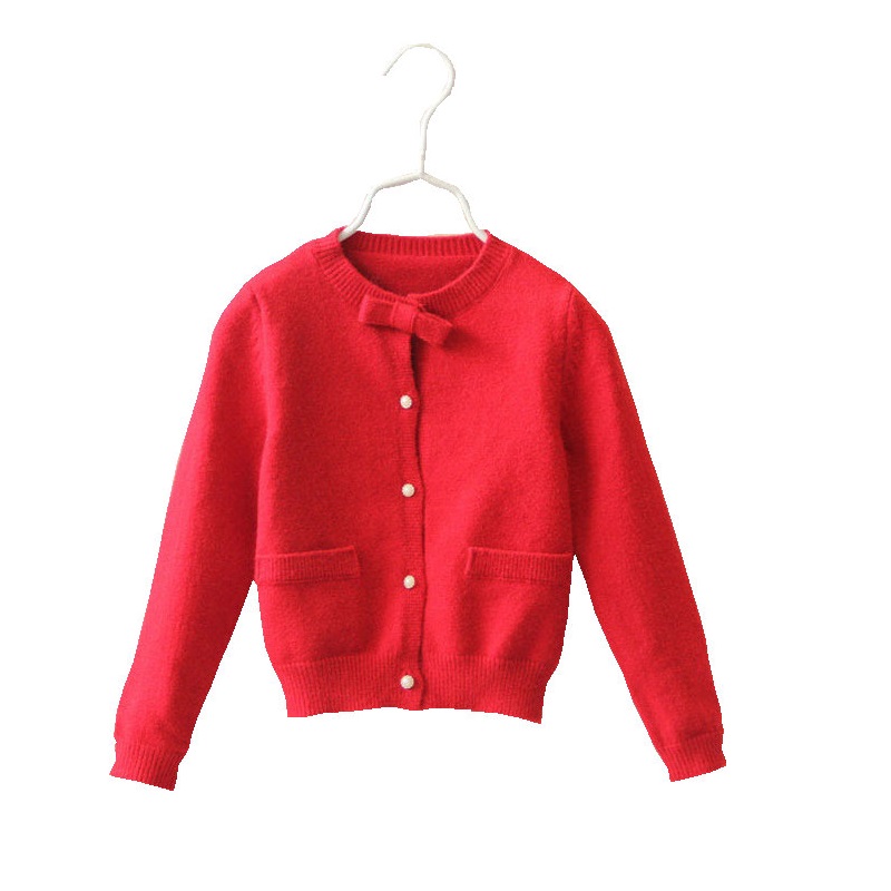 4-12 Years Girls Sweaters Spring Autumn Baby Girl Toddler Colored Knitted Cardigan Kids Children Outwear For Girls TS48