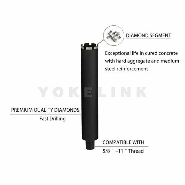 Wet Diamond Core Drill Bits Black Spray detai