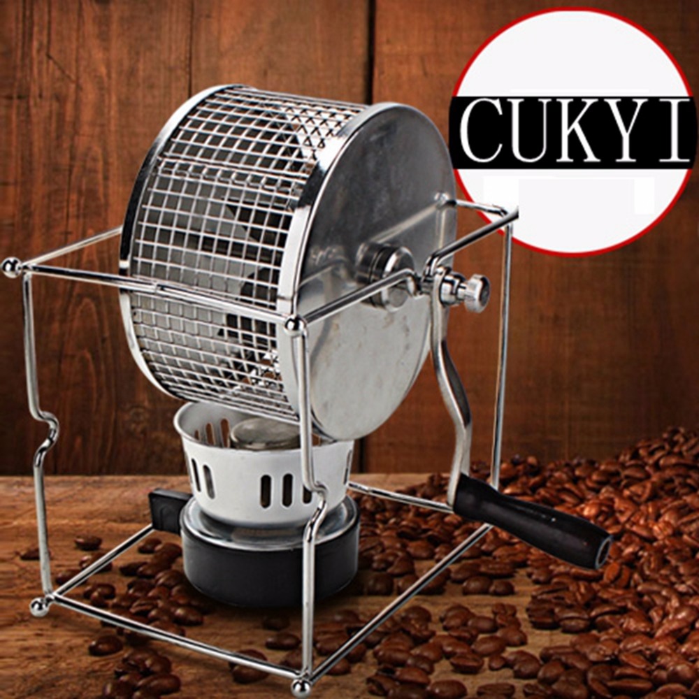 CUKYI Stainless Steel Handuse Coffee bean roaster Espresso coffee bean Roaster with a burner machine Easy operating