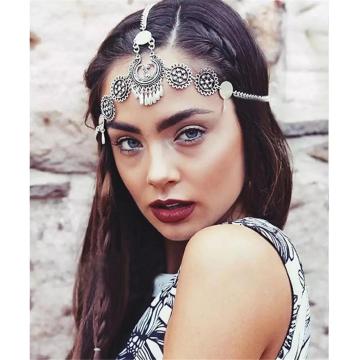 Gypsy Turkish Bohemian Head Chain Indian Hair Jewelry Tribal Forehead Dancing Wedding Hair Accesories Boho Headband Headpieces