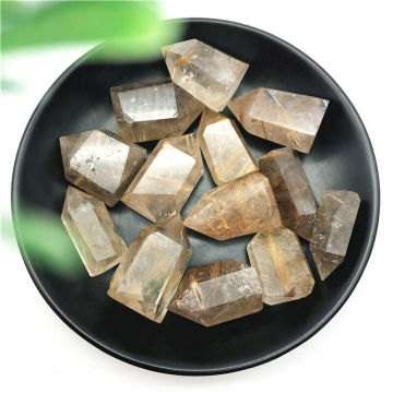 30-40mm Natural Golden Rutilated Quartz Crystal Point Stone Tower Energy Healing Natural Stones and Minerals