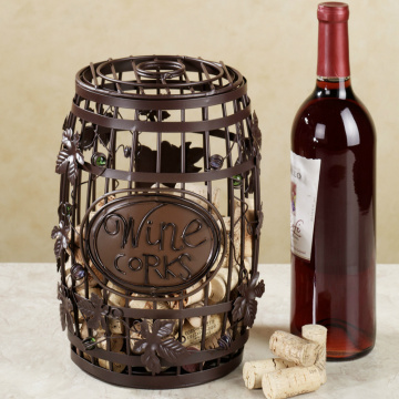 The creative wine corks rack wine bucket style and wine goblet glass style corks rack metal decoration