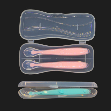 1Pcs Soft Head Spoon Storage Box Baby Supplies Food Grade PP Tableware Box Transparent Baby Spoon Storage Box