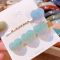 2 Pcs/set Soft Candy Pure Color Peach Heart Clip Duckbill Clip Set Small Fresh Hair Accessories 5 Colors Headware Hairpins