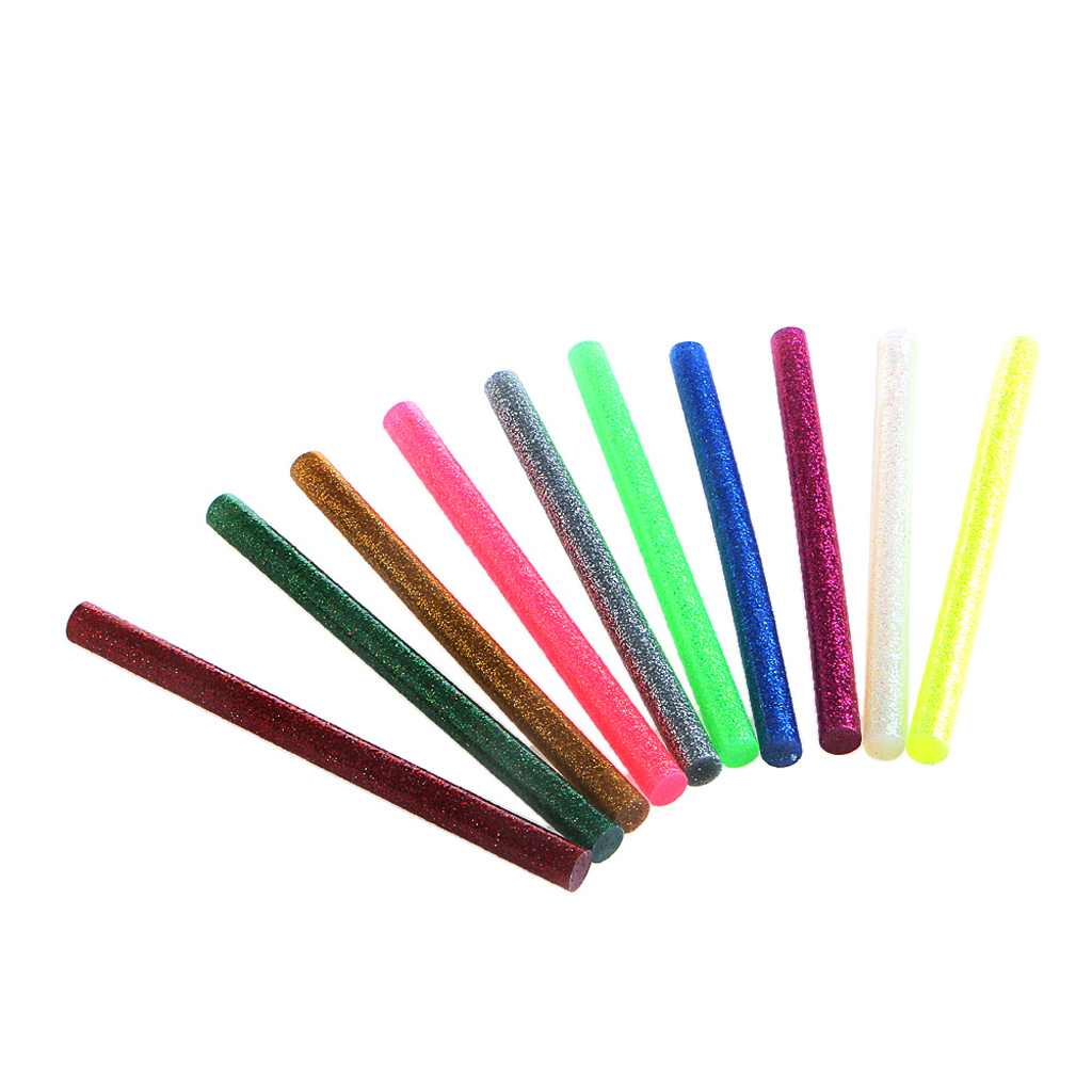 5x Glitter Hot Melt Glue Sticks For Electric Heating Tool DIY Art Craft 100x7mm 10 color