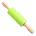 Non-Stick Wooden Handle Silicone Rolling Pin Pastry Dough Flour Roller Kitchen Baking Cooking Tools Household