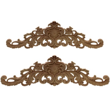 HOT-Carving Natural Wood Appliques For Furniture Cabinet Unpainted Wooden Mouldings Decal Vintage Home Decor Decorative