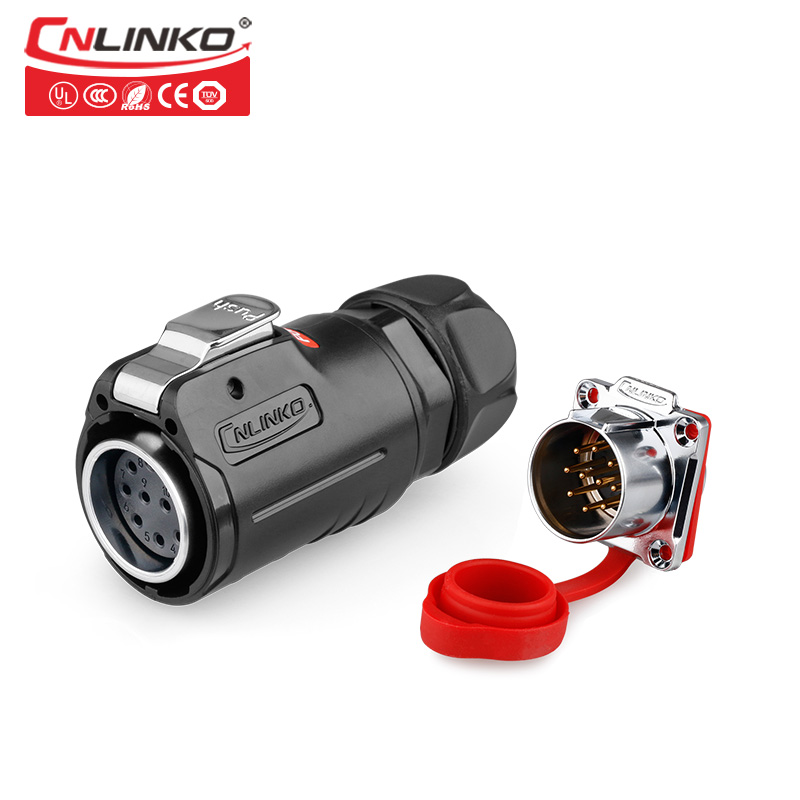Cnlinko M24 10Pin Power Connection 10A IP67 Waterproof Connector with CE Certification for boart ship medical industry Automated