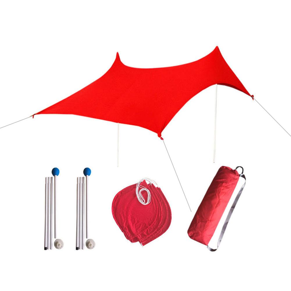 Beach Sunshade Family Beach Sunshade Lightweight Sun Shade Tent with Sandbag Anchors UPF50+ UV Large Portable Canopy for Parks