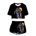 Seed Of Chucky 3D Pop Shorts And T-shirts Ghost Doll Women Two Piece Sets Cool Print Horror Movie Girls Crop Top Clothes