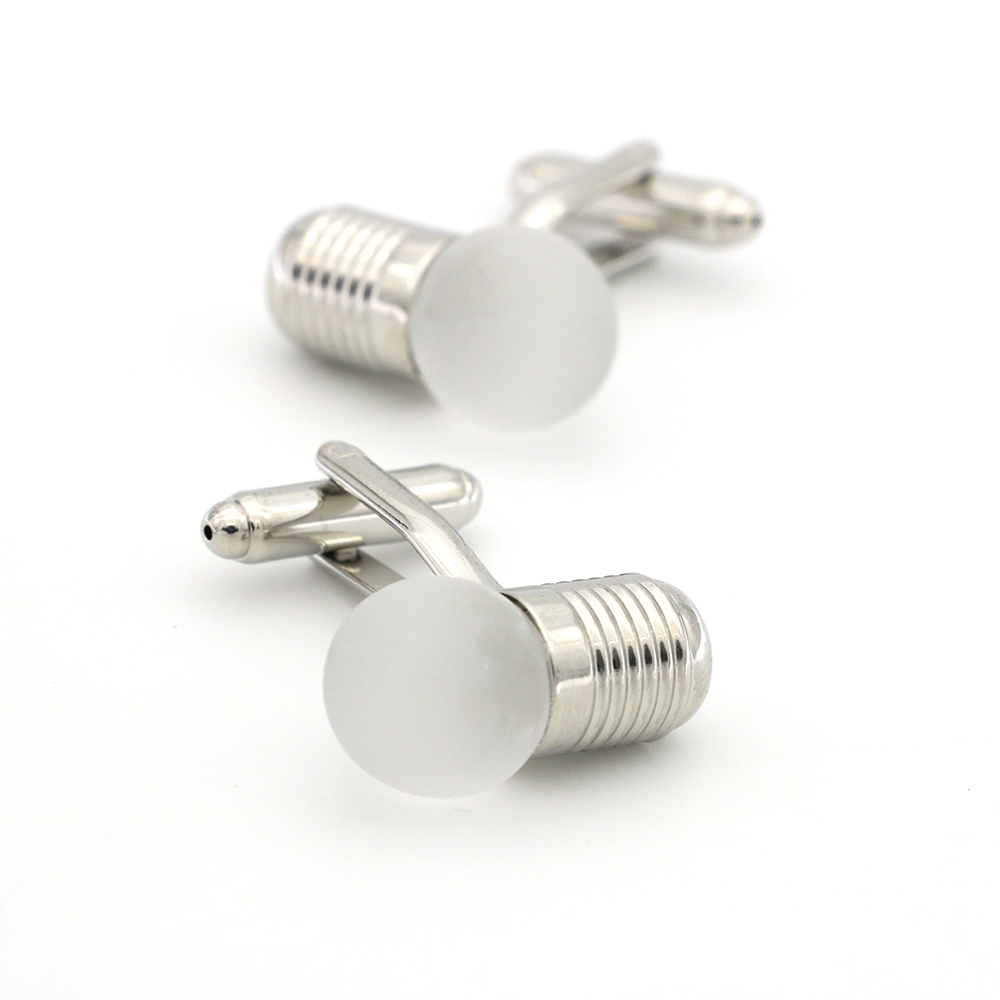 Light Bulb Cuff Links For Men Lamp Bulb Design Quality Brass Material Silver Color Cufflinks Wholesale&retail