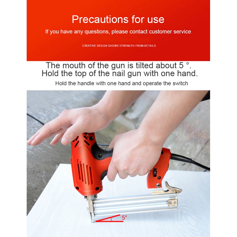 Electric Nailer for 10-30mm 2 In 1 2000W Electric Staple Machine Cabinet Process Foil Soft Wood Paper Wallboard Nail Door Panel
